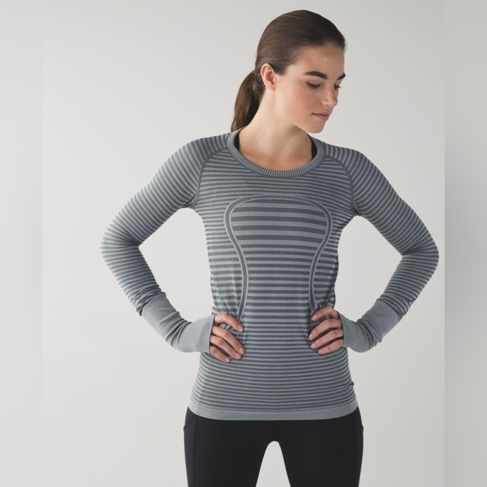 Lululemon Swiftly Tech Long Sleeve Crew Heathered Slate Size 6